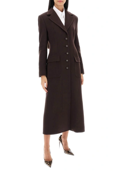 Shop Dolce & Gabbana Shaped Coat In Wool And Cashmere