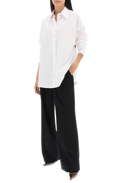 Shop Dolce & Gabbana Stretch Wool Wide Leg Trousers