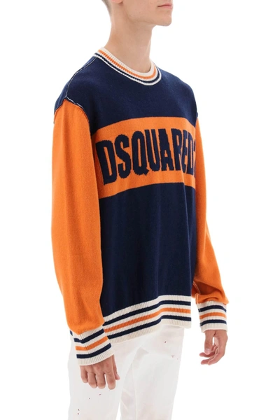 Shop Dsquared2 College Sweater In Jacquard Wool