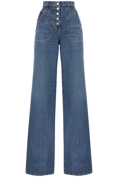 Shop Etro Jeans With Back Foliage Embroidery