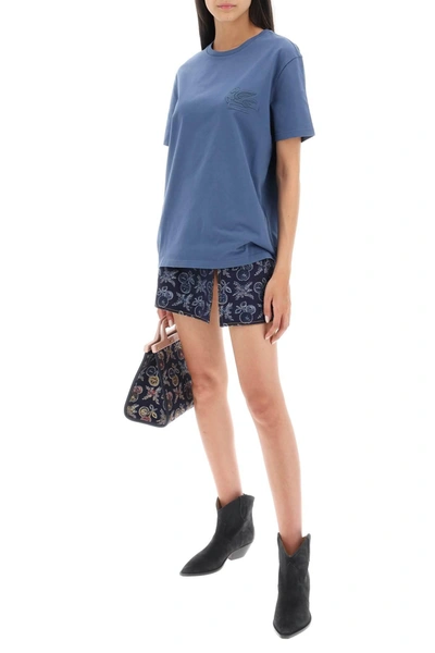 Shop Etro T Shirt With Pegasus Embroidery