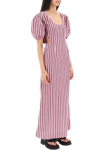 Shop Ganni Striped Maxi Dress With Cut Outs