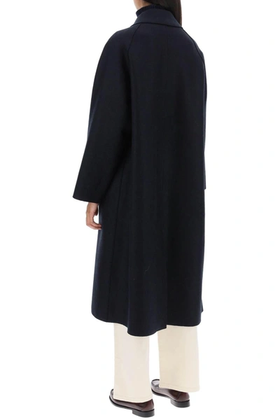 Shop Harris Wharf London Balmacaan Coat In Pressed Wool