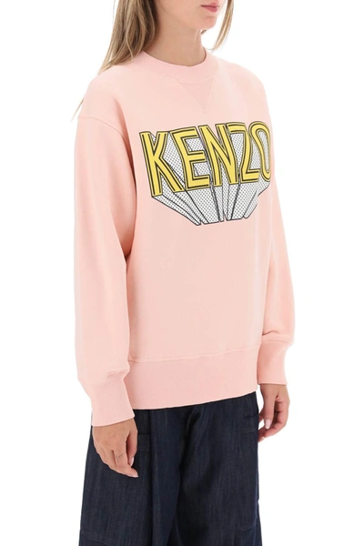 Shop Kenzo 3d Printed Crew Neck Sweatshirt