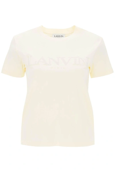 Shop Lanvin Logo Embroidered T Shirt