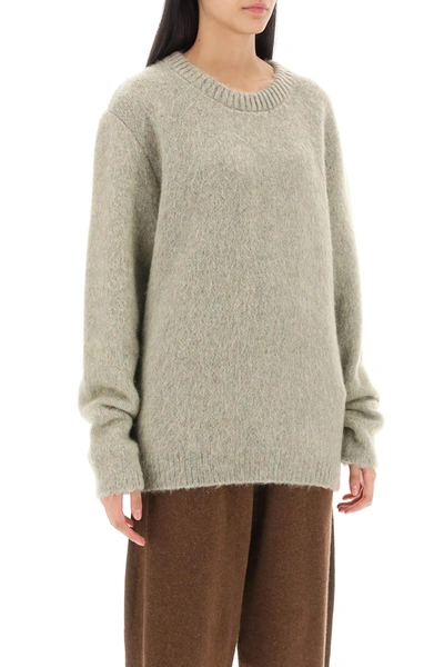 Shop Lemaire Sweater In Melange Effect Brushed Yarn