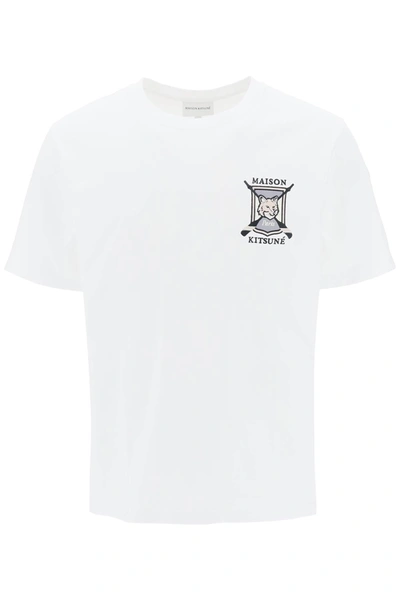 Shop Maison Kitsuné Maison Kitsune College Fox Embroidered T Shirt