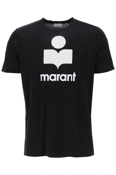 Shop Marant 'karman' Logo Linen T Shirt