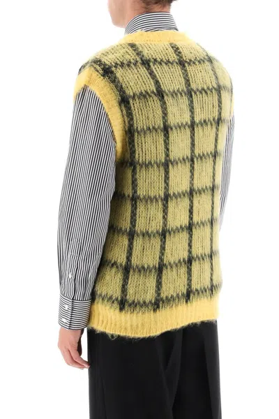 Shop Marni Brushed Mohair Vest With Check Motif