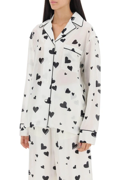 Shop Marni Bunch Of Hearts Print Silk Pajama Shirt