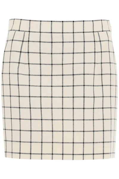 Shop Marni Check Wool Mini Skirt