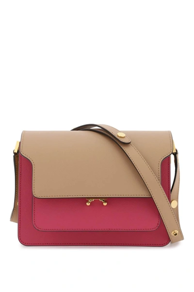 Shop Marni Tricolor Leather Medium Trunk Bag