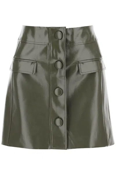 Shop Mvp Wardrobe Montenapoleone Mini Skirt In Coated Cotton