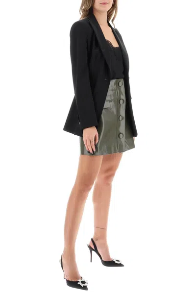 Shop Mvp Wardrobe Montenapoleone Mini Skirt In Coated Cotton