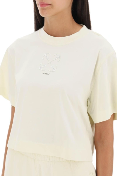 Shop Off-white Off White Cropped T Shirt With Arrow Motif