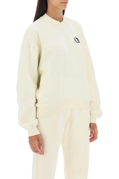 Shop Off-white Off White Crew Neck Sweatshirt With Flocked Logo