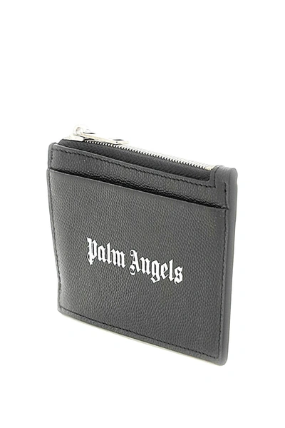 Shop Palm Angels Leather Cardholder With Logo