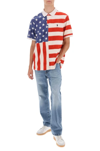 Shop Polo Ralph Lauren Classic Fit Polo Shirt With Printed Flag