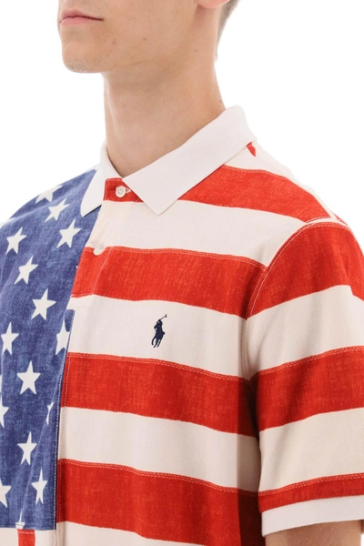 Shop Polo Ralph Lauren Classic Fit Polo Shirt With Printed Flag