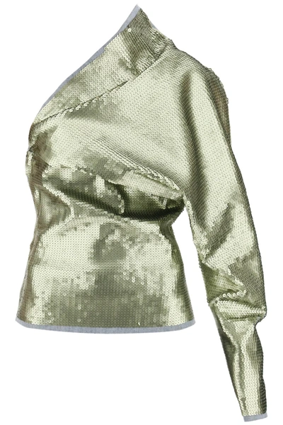 Shop Rick Owens Sequined One Shoulder Top