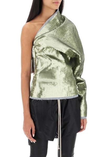 Shop Rick Owens Sequined One Shoulder Top