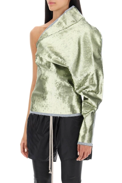 Shop Rick Owens Sequined One Shoulder Top