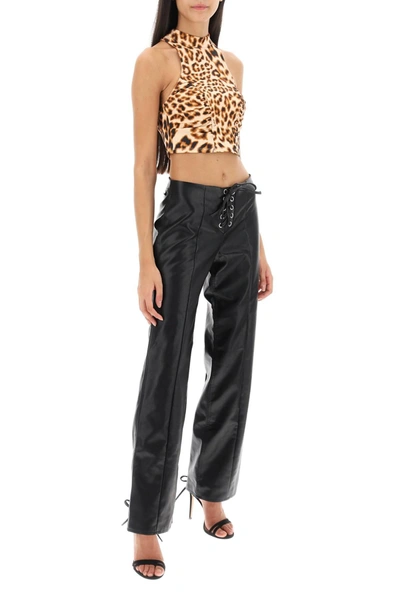 Shop Rotate Birger Christensen Rotate Leopard Print Jersey Crop Top