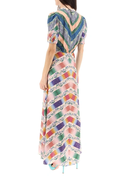 Shop Saloni Lea Jacquard Satin Long Dress