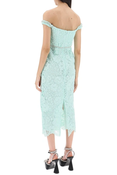 Shop Self-portrait Self Portrait Midi Dress In Floral Lace With Crystals