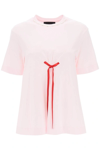 Shop Simone Rocha A Line T Shirt With Bow Detail