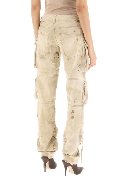 Shop Attico The  'essie' Cargo Pants With Marble Effect