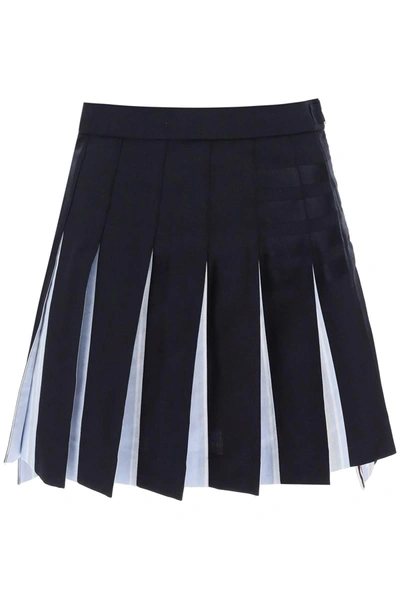 Shop Thom Browne 4 Bar Pleated Mini Skirt