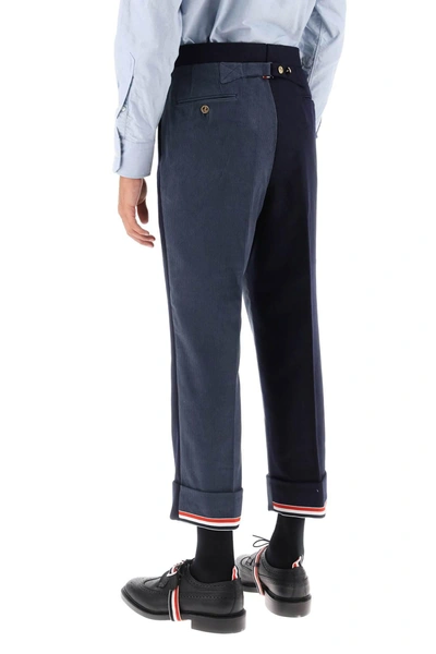 Shop Thom Browne Cuffed Trousers In Funmix Shetland