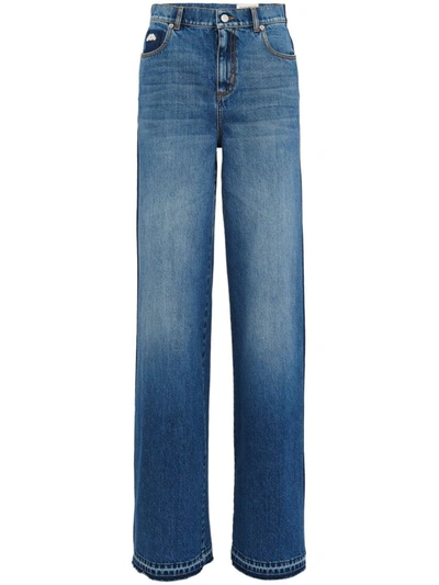 Shop Alexander Mcqueen High-waisted Jeans In Blue