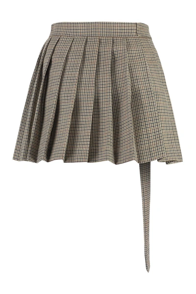 Shop Ami Alexandre Mattiussi Ami Paris Wool Mini Skirt In Beige