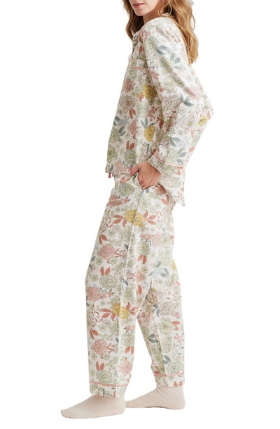 Shop Papinelle Karolina Floral Print Sateen Pajamas In Soft Cinnamon