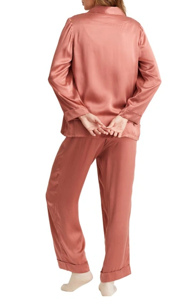 Shop Papinelle Audrey Silk Pajamas In Soft Cinnamon