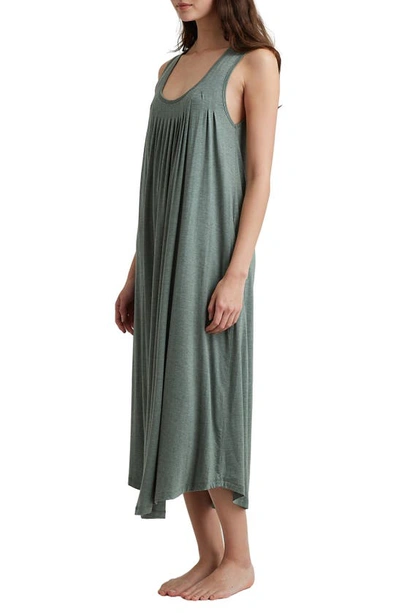 Shop Papinelle Kate Pleated Stretch Modal Nightgown In Deep Moss