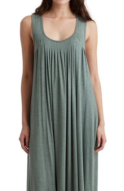 Papinelle Kate Pleated Stretch Modal Nightgown In Deep Moss