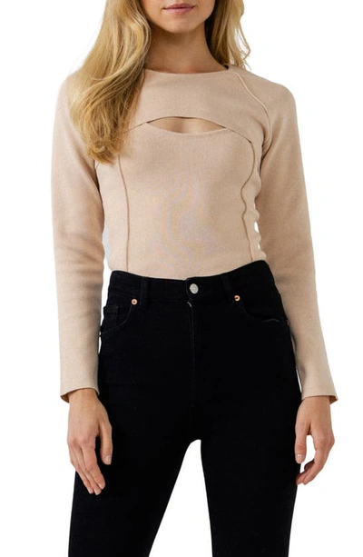 Shop Endless Rose Cutout Detail Sweater In Ivory