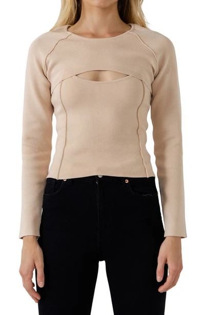 Shop Endless Rose Cutout Detail Sweater In Ivory