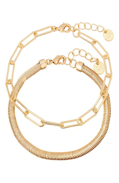 Shop Brook & York Colette Set Of 2 Bracelets In Gold