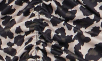 Shop Grey Lab Leopard Smocked Crop T-shirt In Black Multi