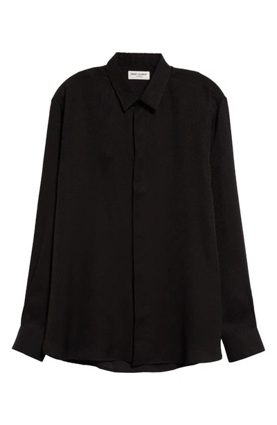 Shop Saint Laurent Silk Button-up Shirt In Noir