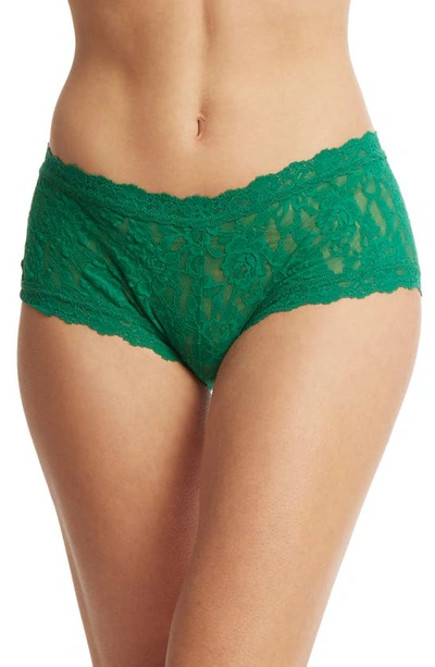 Shop Hanky Panky Signature Lace Boyshorts In Green Envy