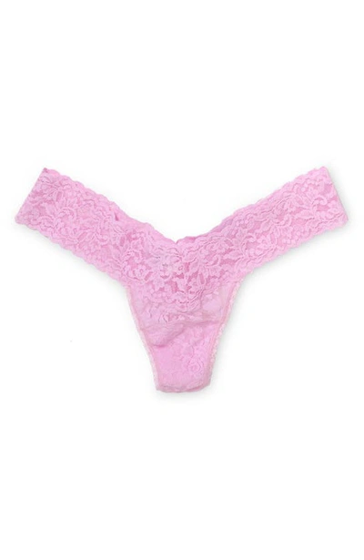 Shop Hanky Panky Signature Lace Low Rise Thong In Cotton Candy Pink
