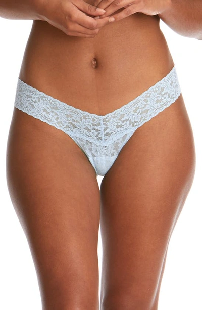 Shop Hanky Panky Signature Lace Low Rise Thong In Partly Cloudy Blue