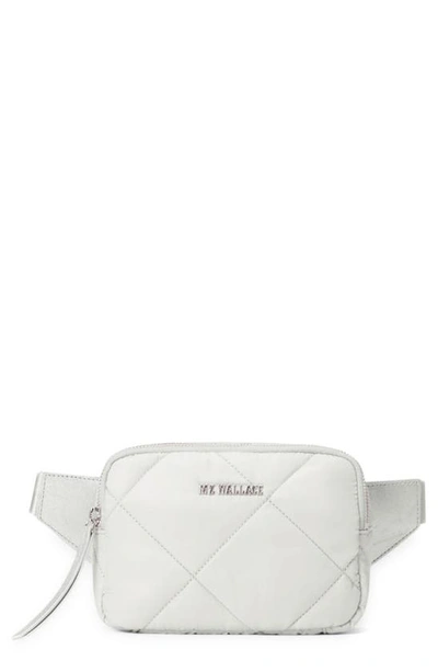 Shop Mz Wallace Madison Quilted Belt Bag In Frost