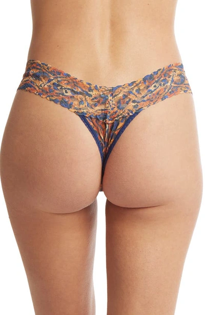 Shop Hanky Panky Print Low Rise Thong In Wild About Blue Animal Print