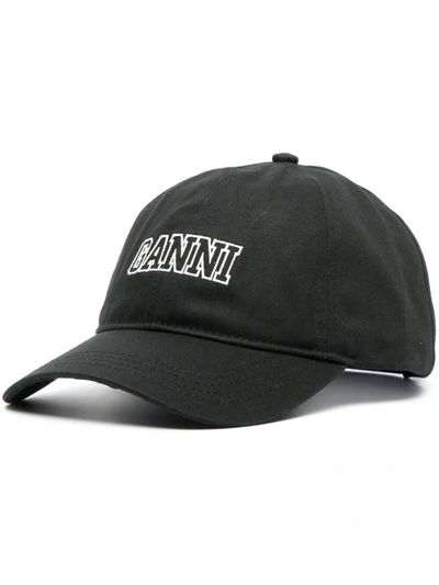 Shop Ganni Hats Black